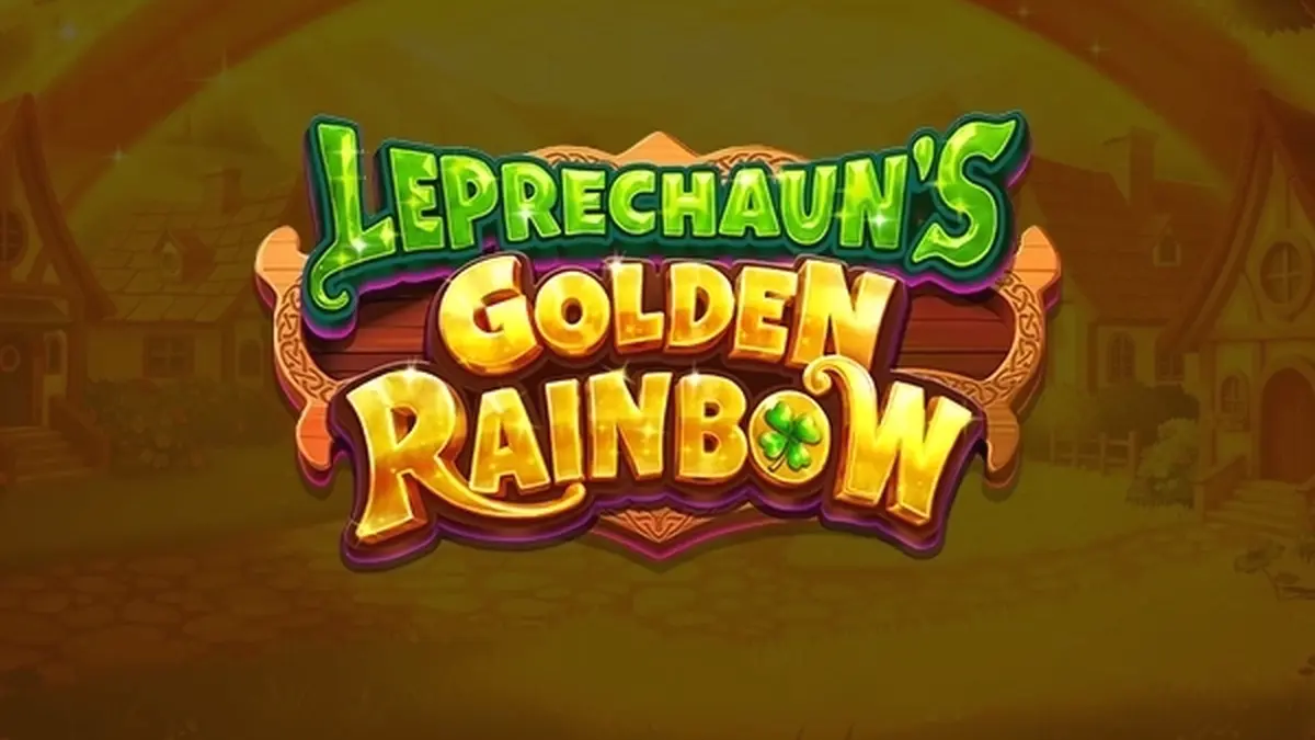Tampilan antarmuka permainan slot Leprechaun's Golden Rainbow dengan tema Irlandia